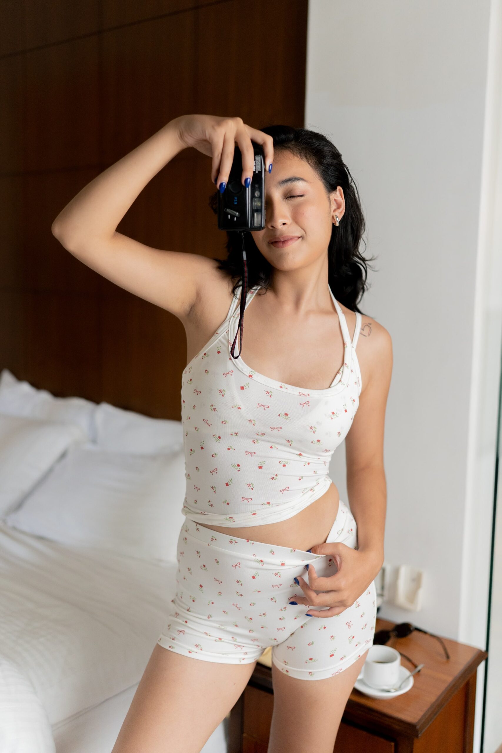 Halter Top & Boxer Short Cherry Print
