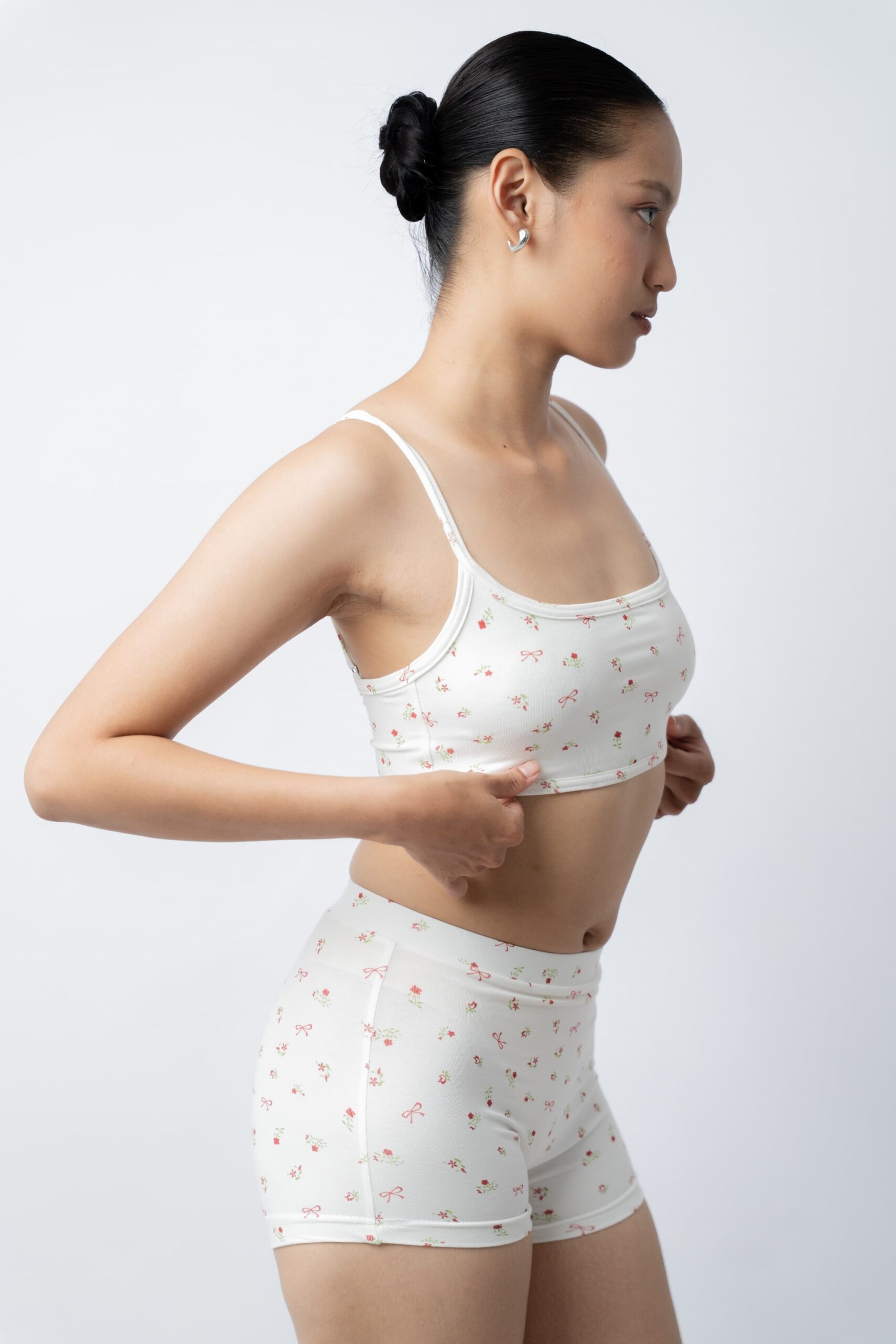 Crop Cami & Boxer Short Cherry Print